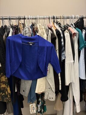 imPRESS Cobalt Blue Open-Front Cropped Bolero 👵MT